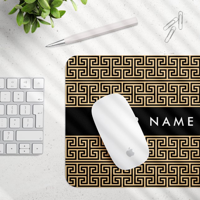 Mousepad Grego Meander Key H Brown, Seu Nome Personalizar (Criador carregado)
