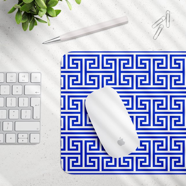 Mousepad Grego Meander Key Square H Patterno Blue (Criador carregado)