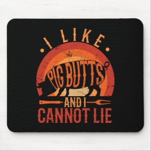 Mousepad Grelha De Churrasco Silhueta Eu Gosto De Bumbuns D