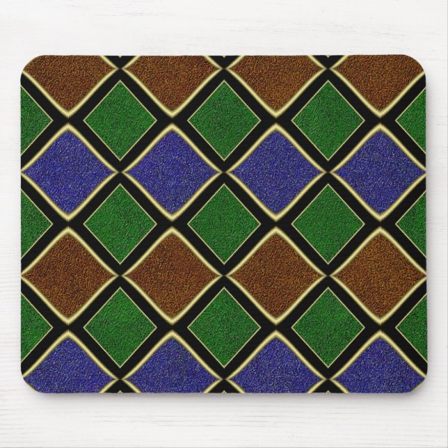 Mousepad Grelha de Diamante Arlequim: Harmonia Texturizada (Frente)