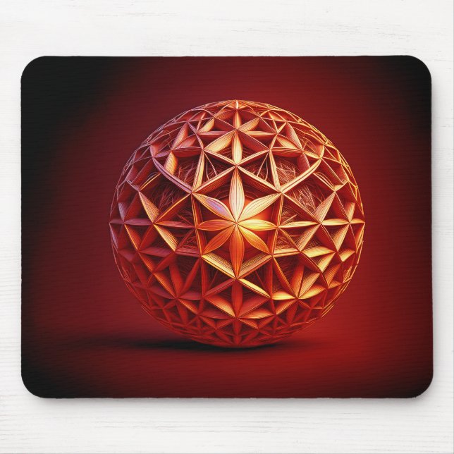 Mousepad Grelha de Sierpinski Vermelha Fractal (Frente)