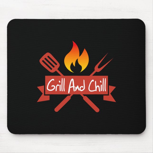 Mousepad Grelha E Enchimento De Comida De Churrasco Engraça (Frente)