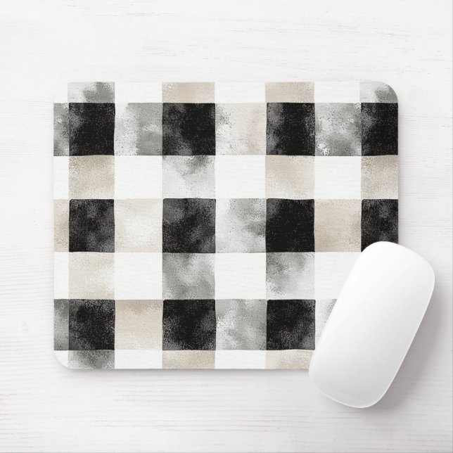 Mousepad Grelhas de Xadrezes Pretas de Gelado (Com mouse)