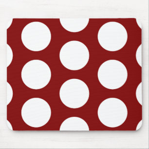 Mousepad Grená com Bolinhas Brancas