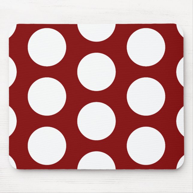 Mousepad Grená com Bolinhas Brancas (Frente)