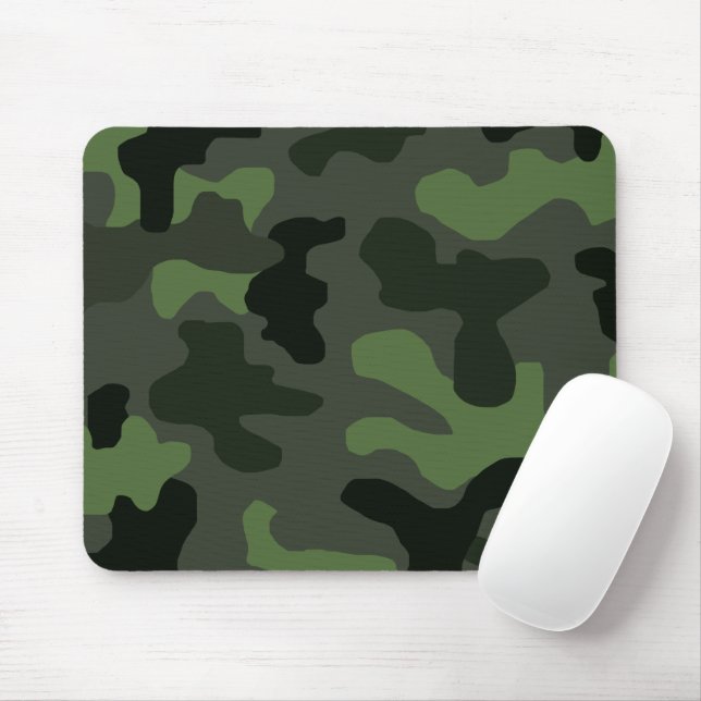 Mousepad Grey dark green camouflage no.14 print  (Com mouse)