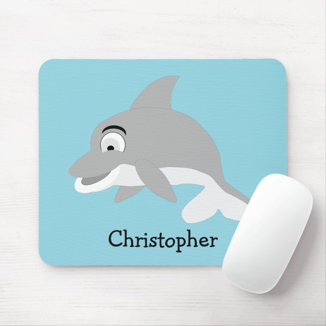Mousepad Grey Dolphin Design (Com mouse)