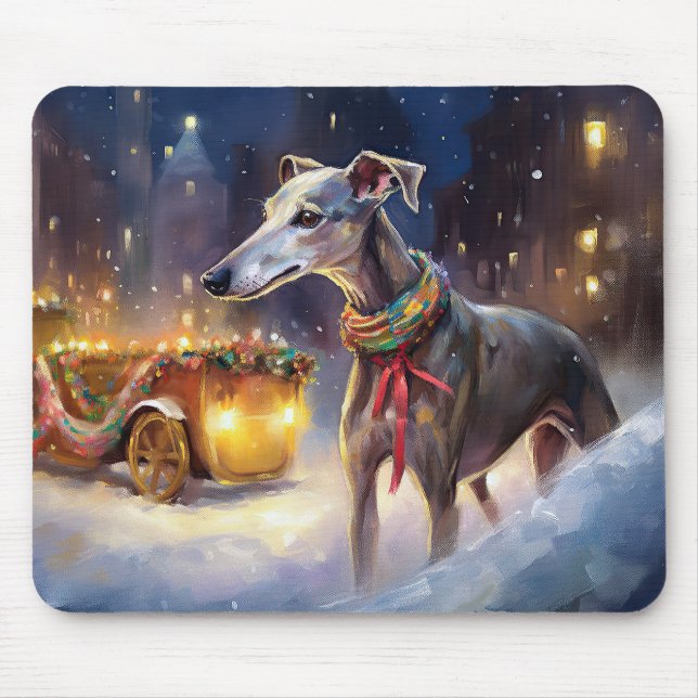 Mousepad Greyhound Christmas Fesason (Frente)
