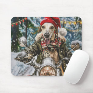 Mousepad Greyhound Dog Andando na motocicleta