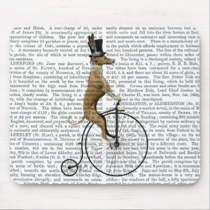 Mousepad Greyhound na Bicicleta Negra Penny Farthing