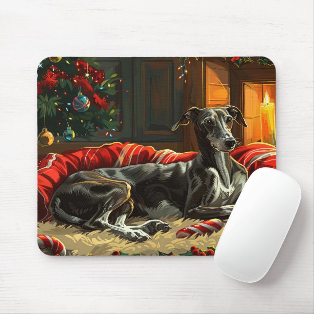 Mousepad Greyhound Natal Festivo (Com mouse)