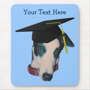 Mousepad Greyhound No Boné de formatura Engraçado Porco