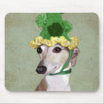 Mousepad Greyhound no Chapéu Verde<br><div class="desc">Pets</div>