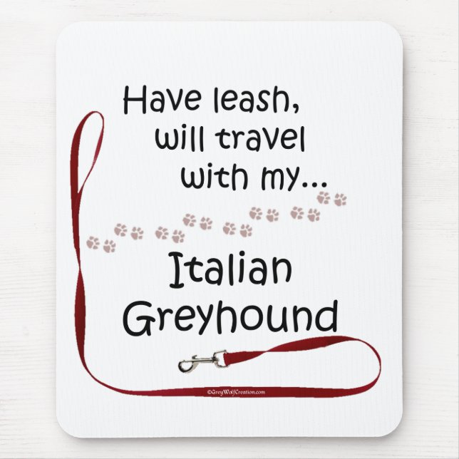 Mousepad Greyhound Viagem Leash (Frente)