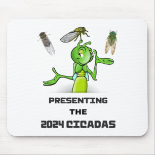 Mousepad Grilo Engraçado Apresentando Cigarras Insetos Inva