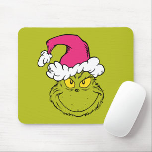 Mousepad Grinch com Chapéu de Papai Noel Rosa