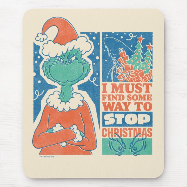Mousepad Grinch | Pare o Natal Gráfico Antigo (Frente)