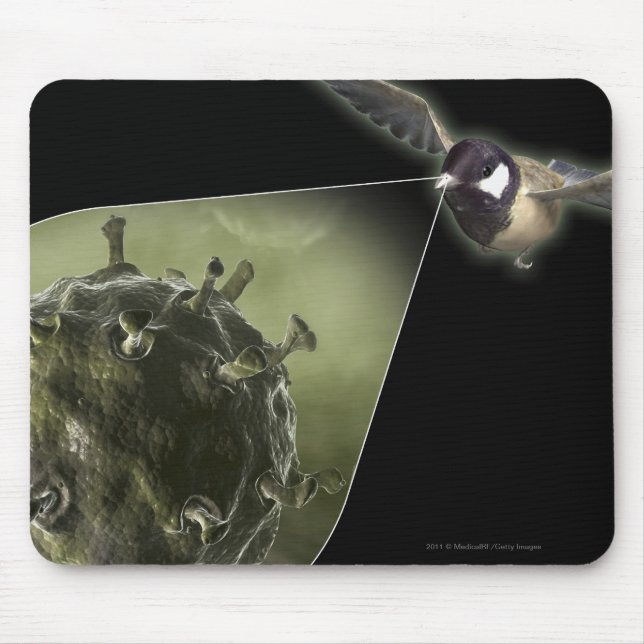 Mousepad Gripe aviária que sai do pássaro (Frente)