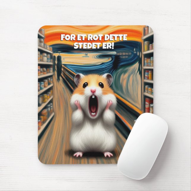 Mousepad Gritares engraçados de Hamster no estilo de Edvard (Com mouse)