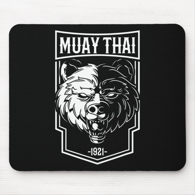 Mousepad Grizzly Muay Thai - Presente de Boxe Tailandês e K (Frente)