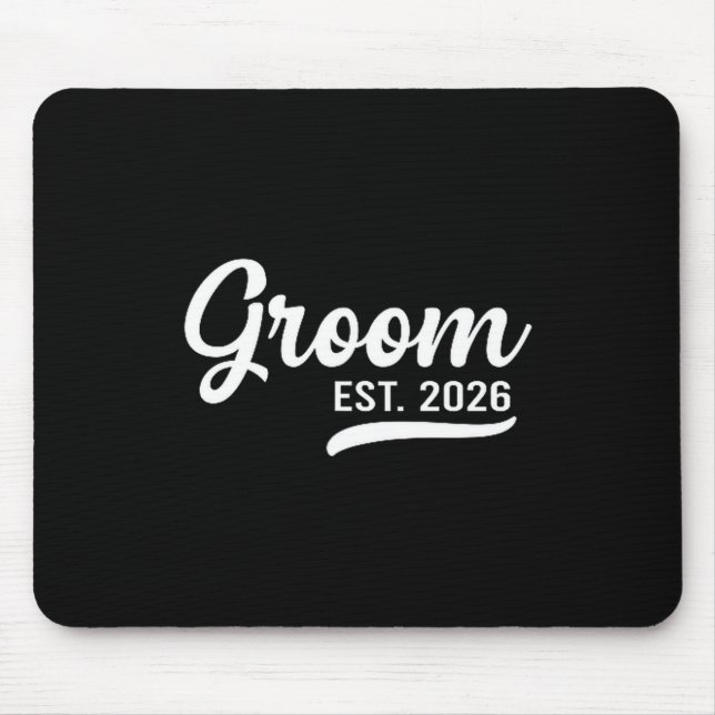 Mousepad Groom Est 2026 Just Married Honeymoon Wedding Groo (Frente)