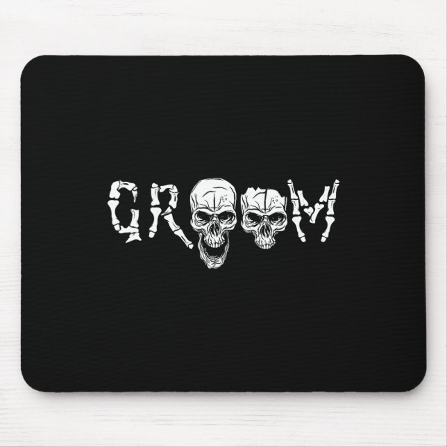 Mousepad Groom - Skeleton Skull Halloween Wedding Chelor  (Frente)