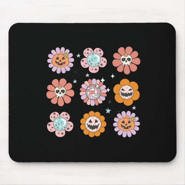 Mousepad Grooveen Halloween Smile Face Disco Retro Pumpkin  (Frente)