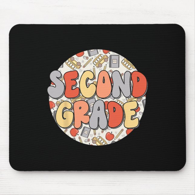 Mousepad Groovy 2º ano Vibes Retrô Professores Crianças de  (Frente)