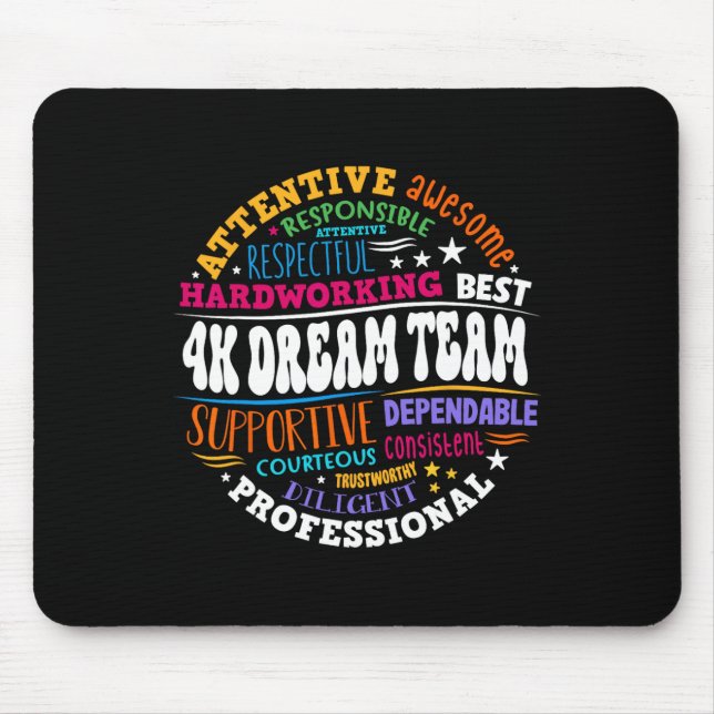 Mousepad Groovy 4k Dream Team Teacher Kindergarten Kinder E (Frente)