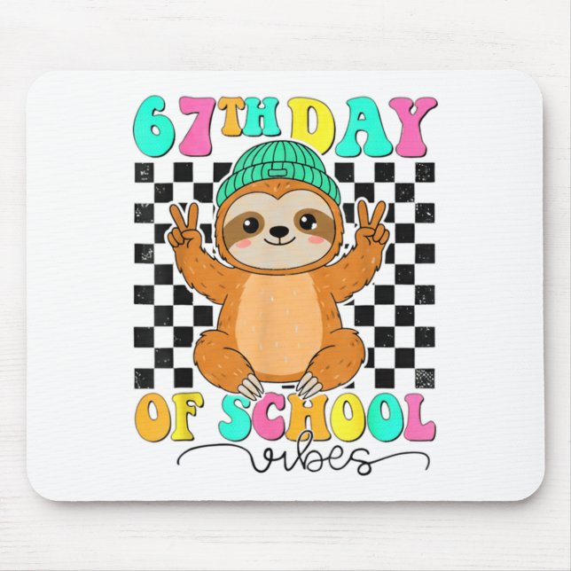 Mousepad Groovy 67 Days Of School Funny 67 Students Peace S (Frente)