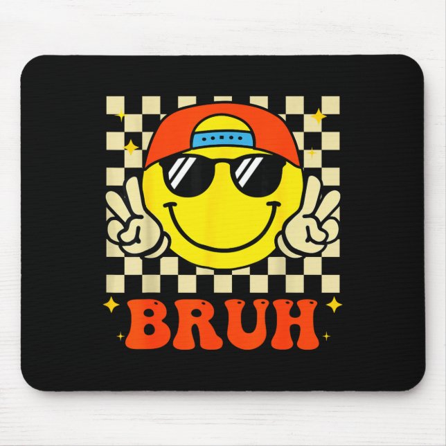 Mousepad Groovy Bruh For Girls Kids Boys Smile Face  (Frente)