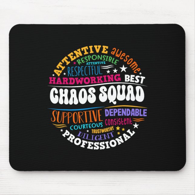 Mousepad Groovy Chaos Squad Coordenador Engraçado Primeiro  (Frente)