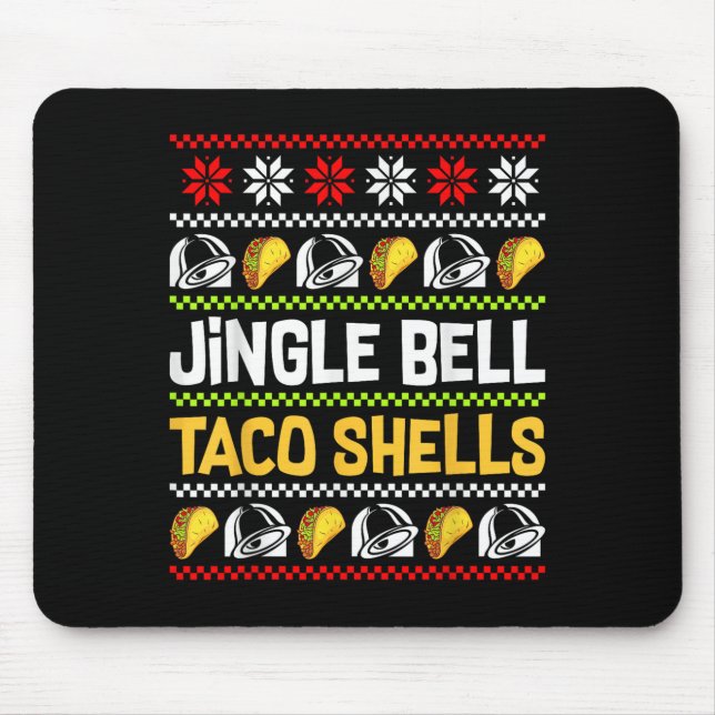 Mousepad Groovy Christmas Jingle Bells Taco Shells Ugly Xma (Frente)
