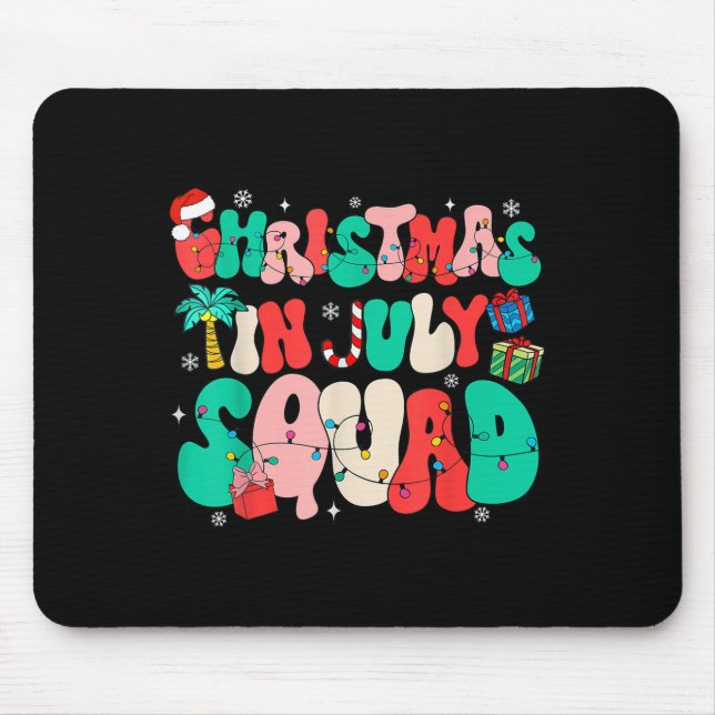 Mousepad Groovy Christmas No Verão Da Praia Hawaii, Esquadr (Frente)