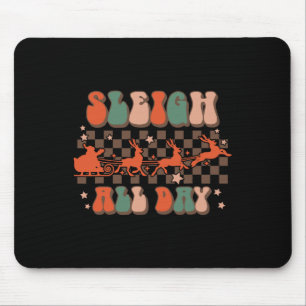 Mousepad Groovy Christmas Sleigh o dia inteiro Reindeer