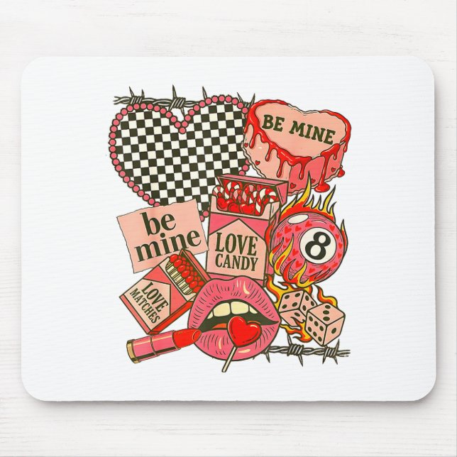 Mousepad Groovy Coquette Western Valentines Day Collage Cli (Frente)