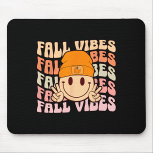 Mousepad Groovy Fall Vibes Smile Face Retro Autumn Vibes Me