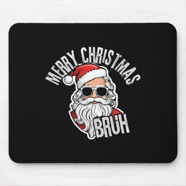 Mousepad Groovy Feliz Papais noeis de Natal Bruh Checkered  (Frente)