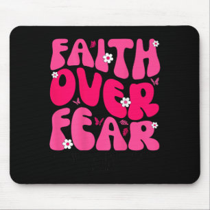 Mousepad Groovy Floral Fé Sobre Medo Religioso Deus Cristo