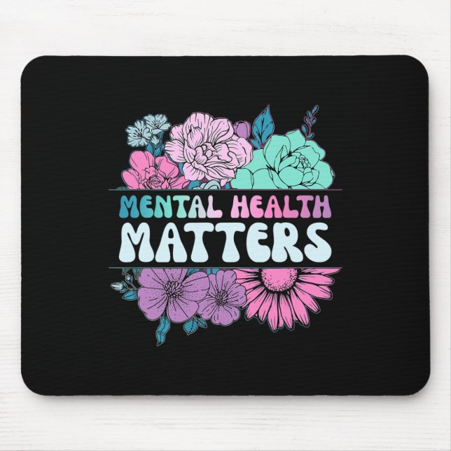 Mousepad Groovy Flower Retro Mental Health Importa Awarenes (Frente)