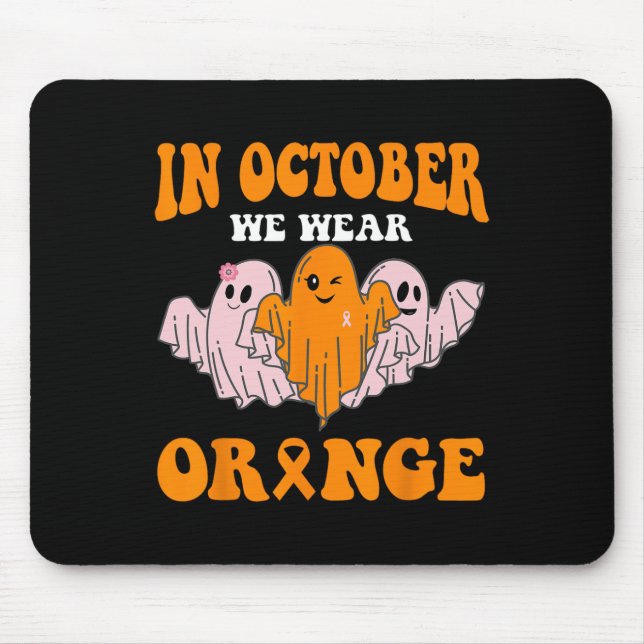 Mousepad Groovy Ghost Adhd Conhecer Em Outubro Vestimos Ora (Frente)