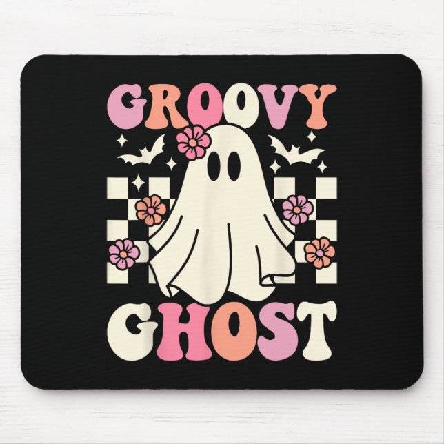 Mousepad Groovy Ghost Halloween Ghost Costume Retro Groovy (Frente)