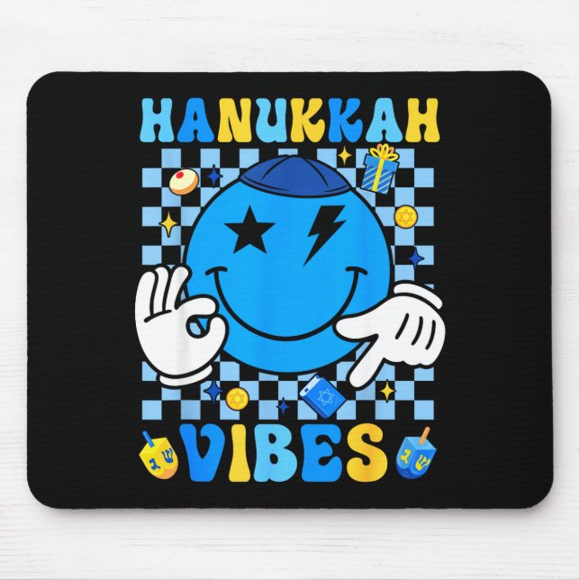 Mousepad Groovy Hanukkah Vibes Chanukah Pajama Happy Hanukk (Frente)