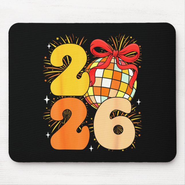 Mousepad Groovy Happy New Year 2026 New Years Eve Party Men (Frente)