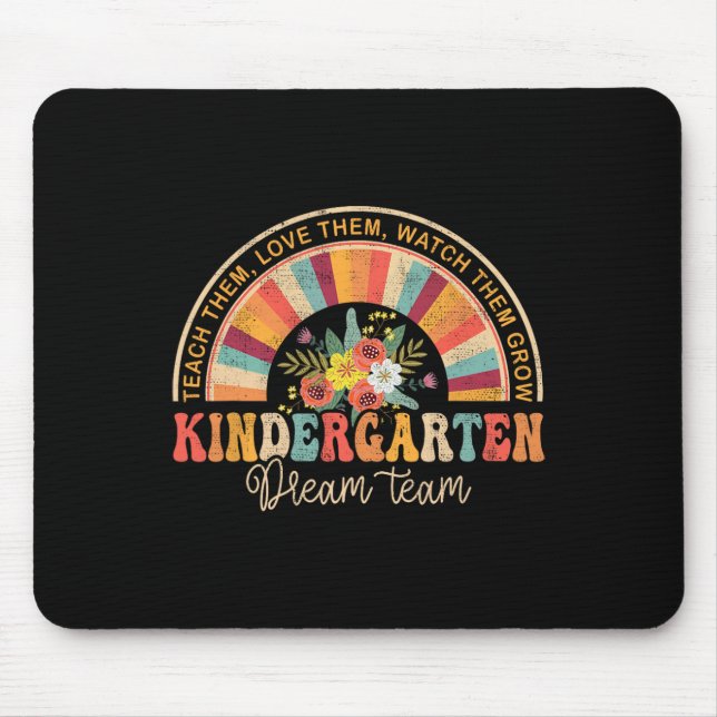 Mousepad Groovy Kindergarten Vibes Equipe De Volta Ao Teac  (Frente)
