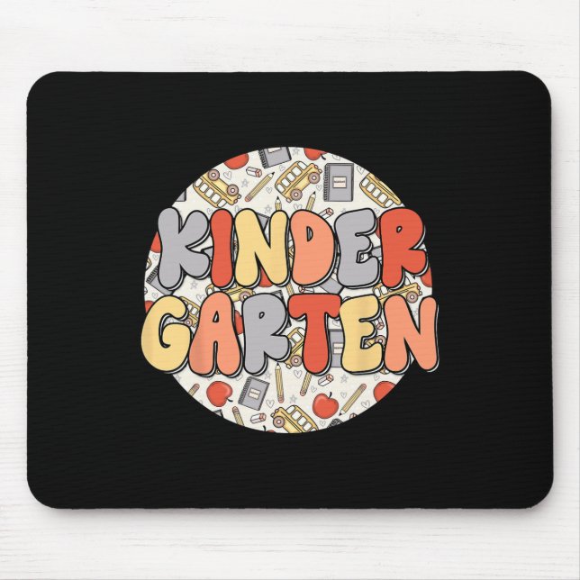Mousepad Groovy Kindergarten Vibes Retrô Professores Crianç (Frente)