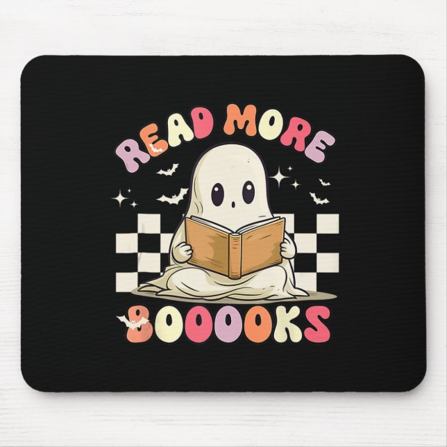 Mousepad Groovy Leia Mais Livros Ghost Boo Engraçado (Frente)