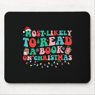 Mousepad Groovy Natal Mais Propenso a Ler um Livro no Chr