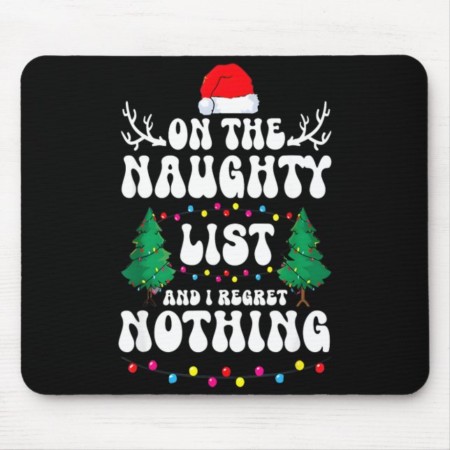 Mousepad Groovy Naughty List Christmas Xmas Santa Mens Wome (Frente)