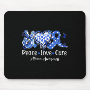 Mousepad Groovy Peace Love Cure Blue Ribbon Ataxia Awarenes